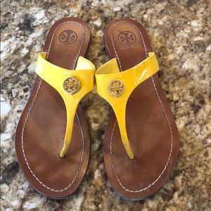Tory Burch Yellow Patent Thong Sandal